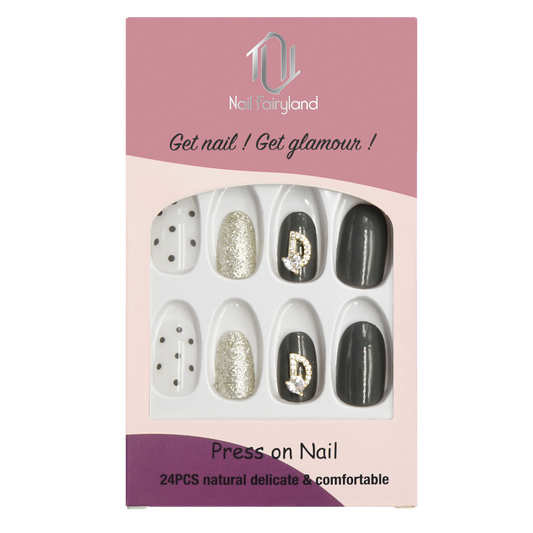 Dots Black n White Round