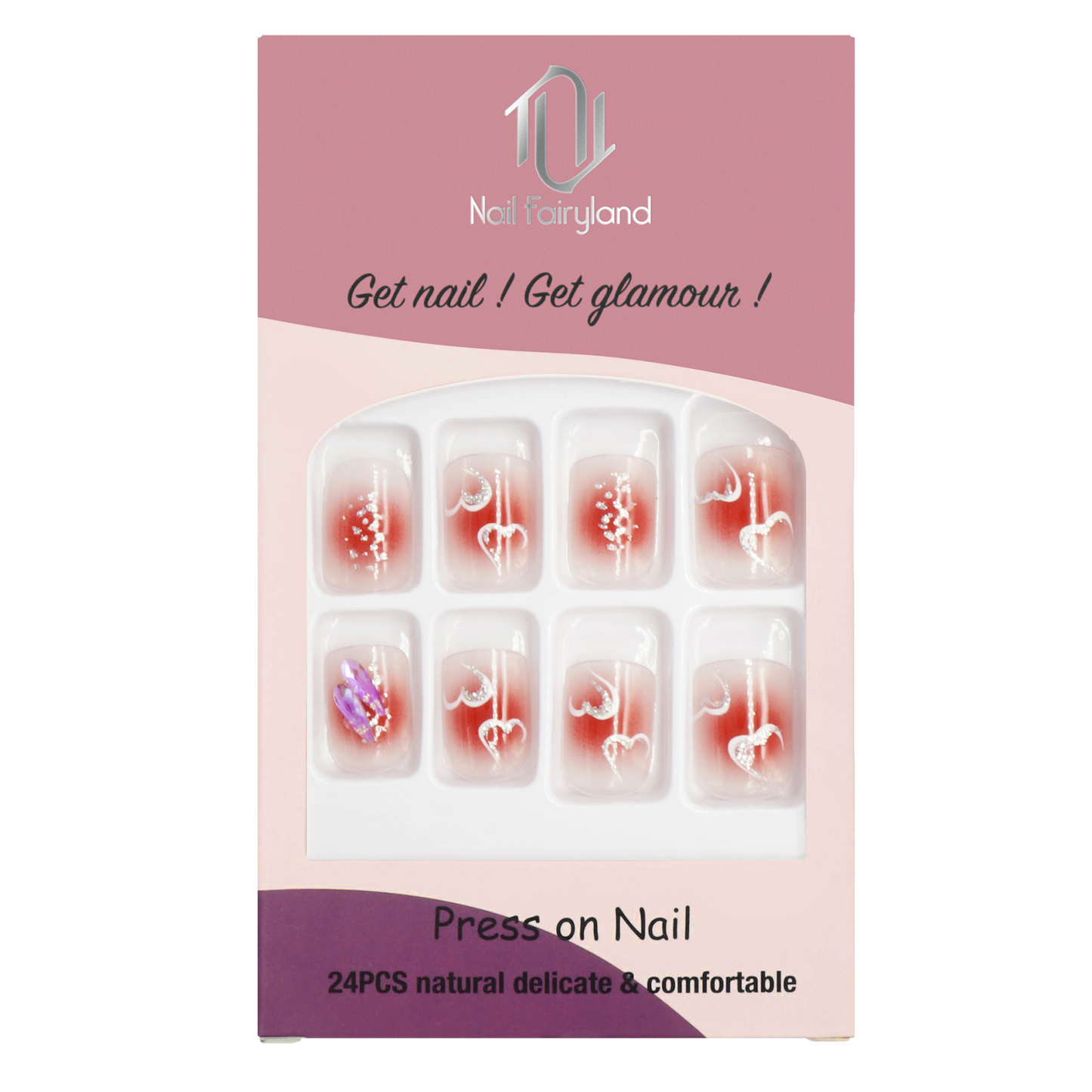 Blush Hearts n Diamond Short Square